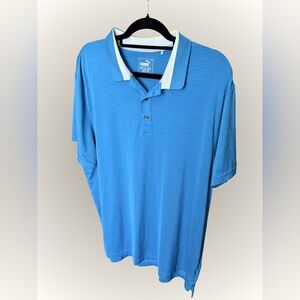Puma Golf Performance Polo Shirt Blue Space-Dye Mens XL